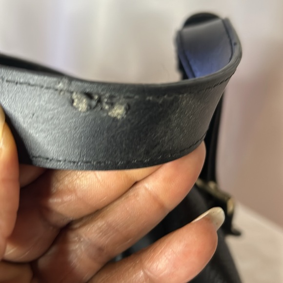 ALDO black pebble leather satchel handbag with detachable straps. Gold hardware. - Picture 14 of 14